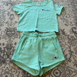 Champion Crop Top and Shorts Set